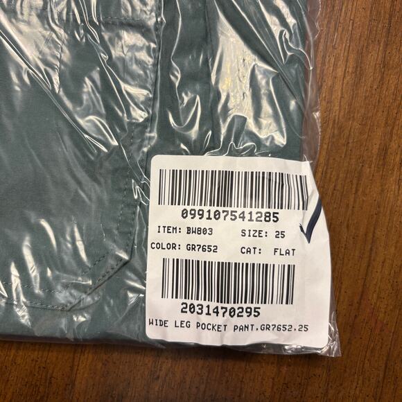 NWT J. Crew High Rise Patch Pocket Wide Leg Pants 25 0 Green Linen BW803 J.Crew - Picture 6 of 6